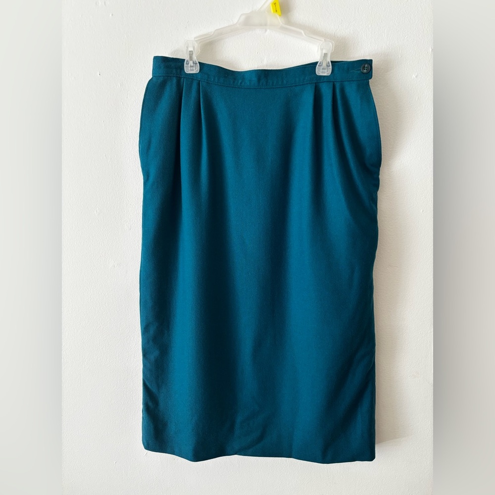 Pendleton Teal Vintage Wool Tailored Pencil Skirt size 10
